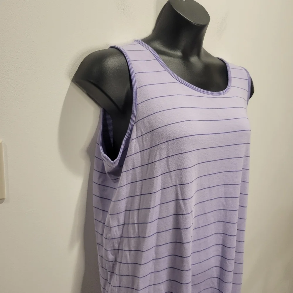 Lands End Size 1x Reverisble Purple Stripes Tank Dress